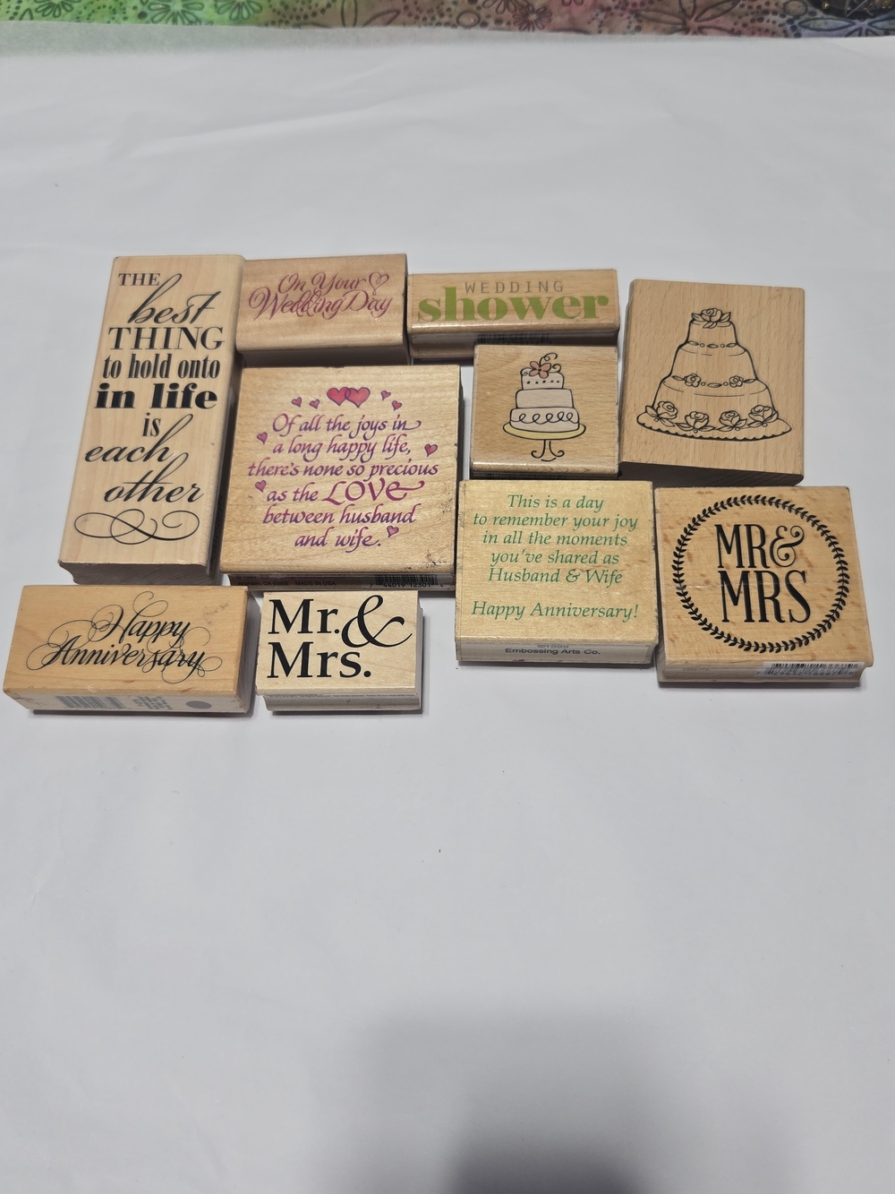 Lot 25- Wedding Sentiment Wood Stamp Set